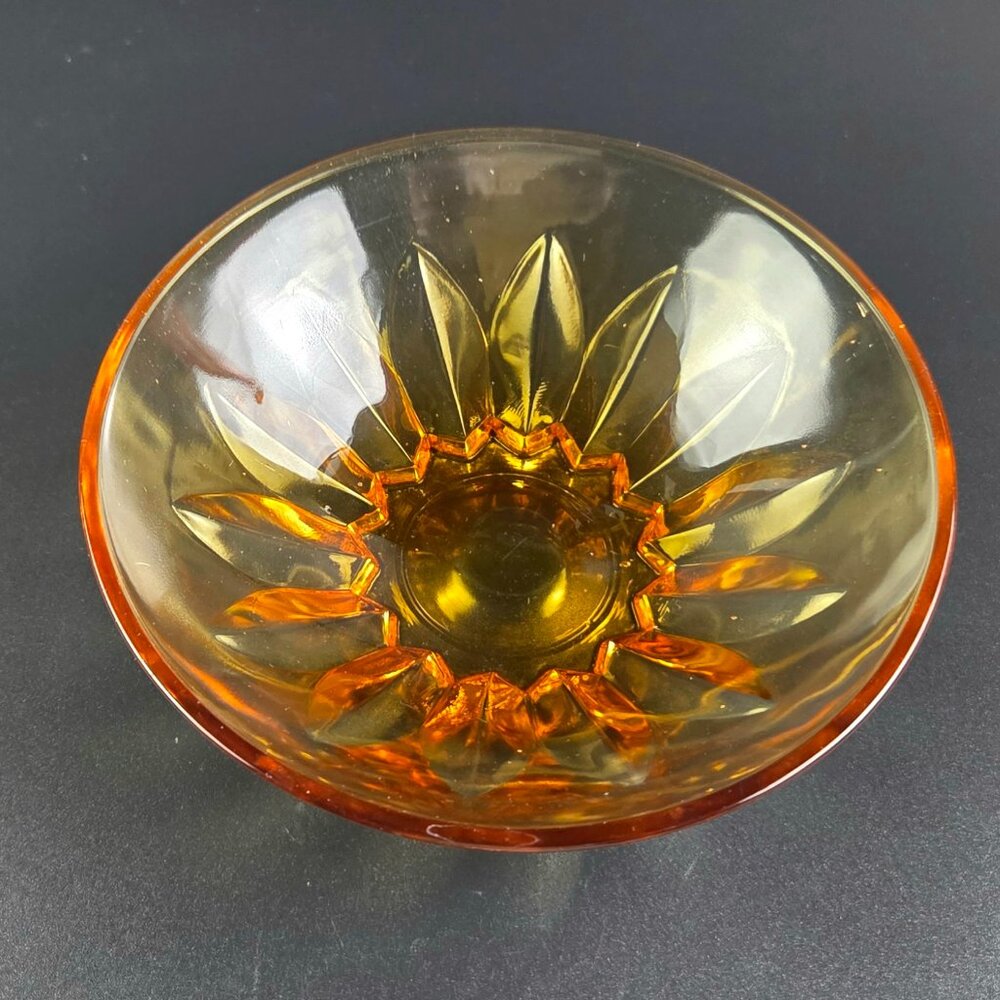 Anchor Hocking – Amber Depression Glass Bowl – 6 3/4" Diameter